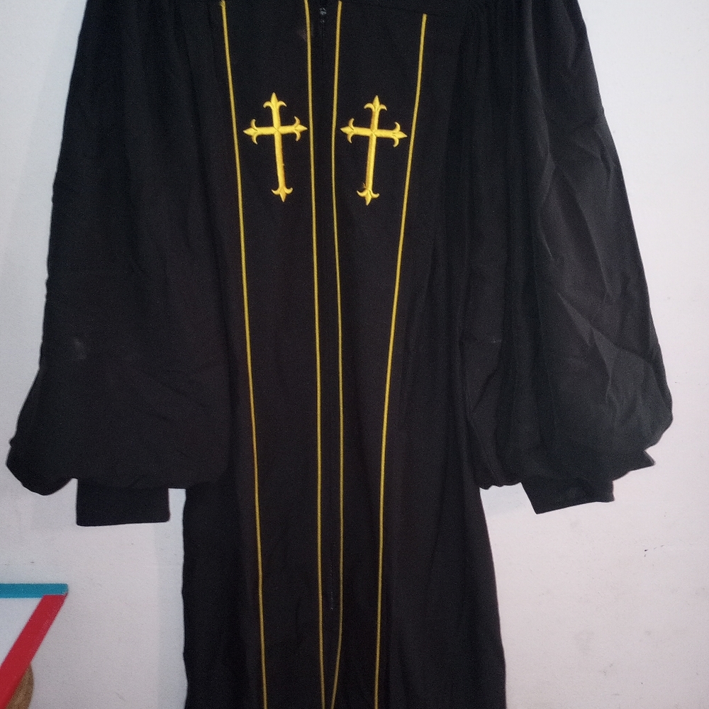 A BLACK &GOLD MURPHY ROBE - Picture 4 of 8